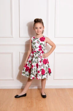 Hazel Floral Swing Dress In Kids