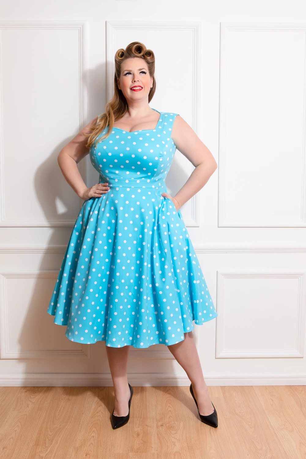 Ruth Polka Dot Swing Dress In Plus Size 1 Ruth Polka Dot Swing Dress In Plus Size
