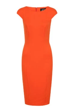 April Orange Wiggle Dress -EliteCloset Sales Store 1649928896430201