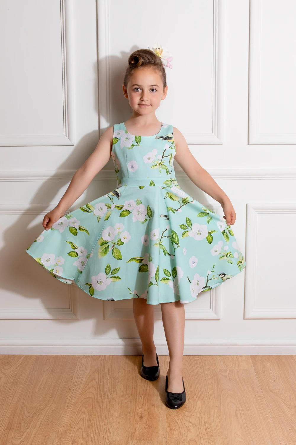Girls Andrea Floral Swing Dress 1 Girls Andrea Floral Swing Dress