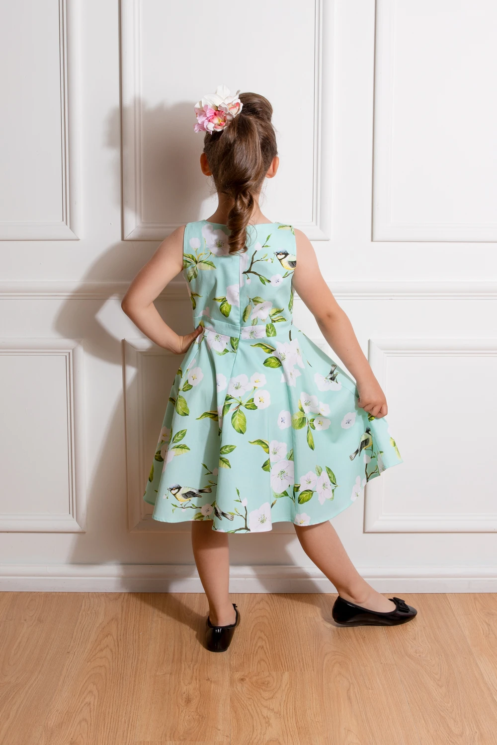 Girls Andrea Floral Swing Dress 2 Girls Andrea Floral Swing Dress - Image 2