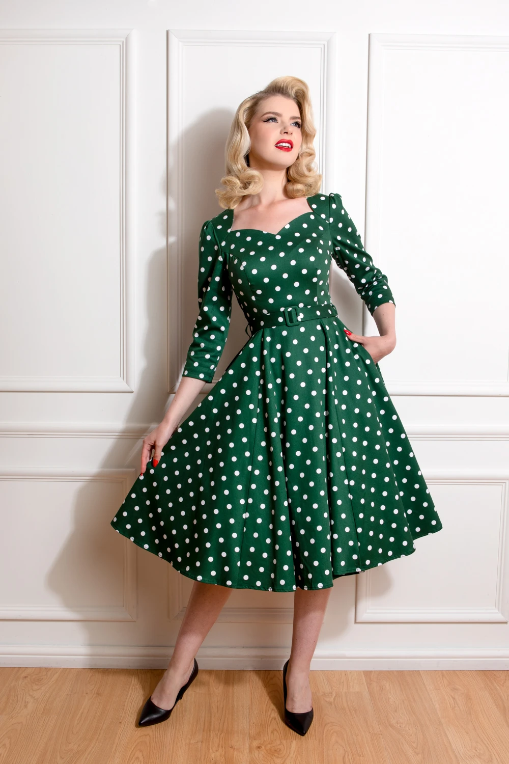 Kylie Green Polka Dot Swing Dress 1 Kylie Green Polka Dot Swing Dress