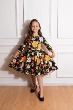 Tessa Floral Swing Dress In Kids