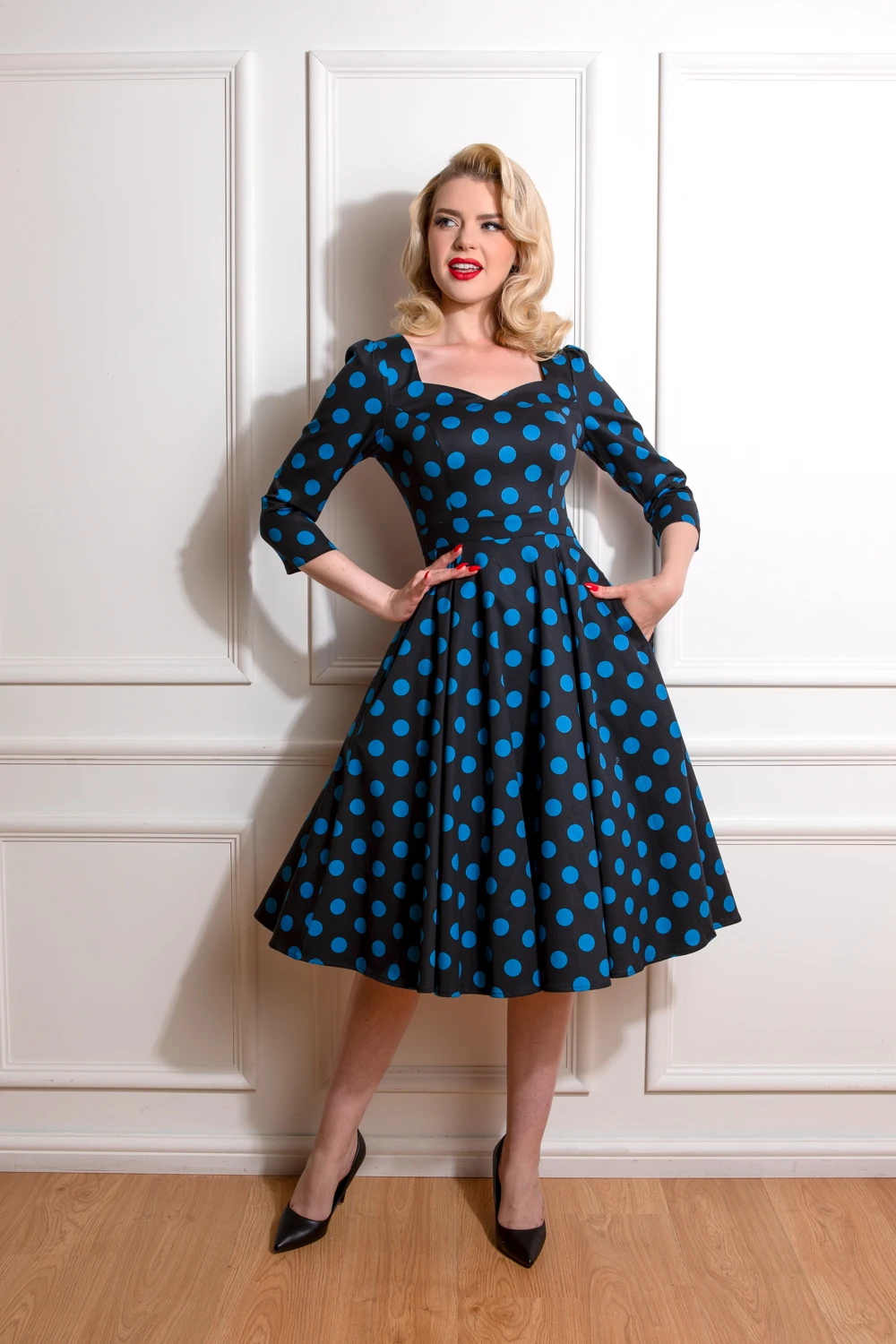 Lilah Polka Dot Swing Dress 1 Lilah Polka Dot Swing Dress