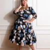 Zoe Floral Swing Dress In Plus Size