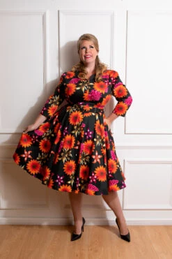 Eden Floral Swing Dress In Plus Size