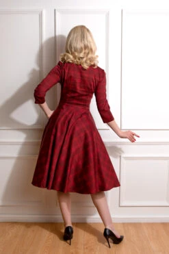 Blake Red Check Swing Dress -EliteCloset Sales Store 166116524850720BACK