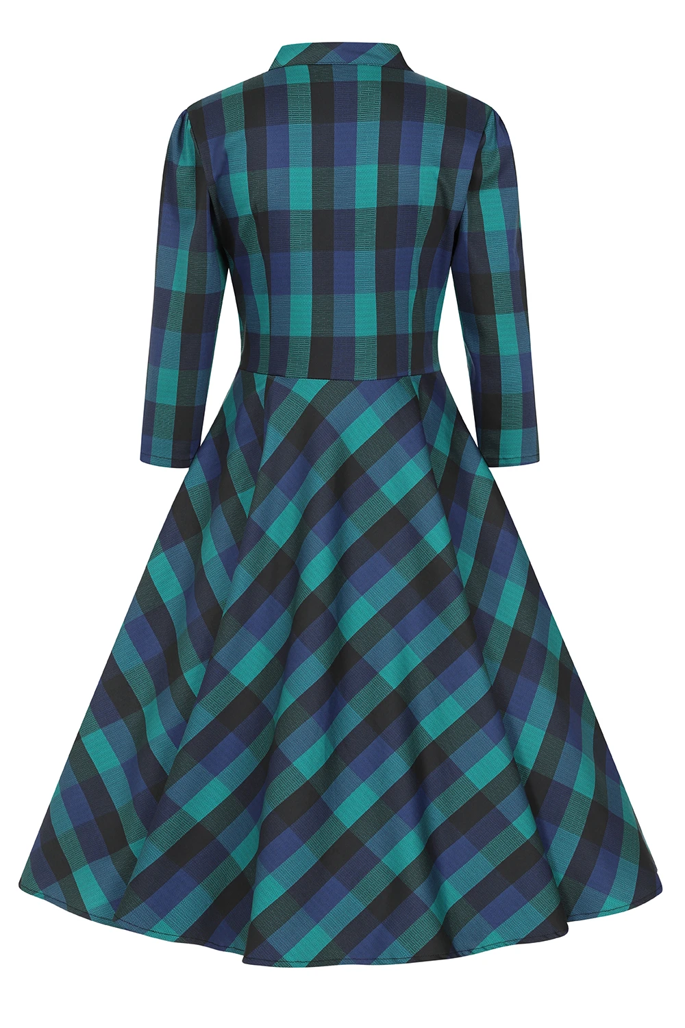 Louisa Check Swing Dress In Plus Size 4 Louisa Check Swing Dress In Plus Size - Image 4