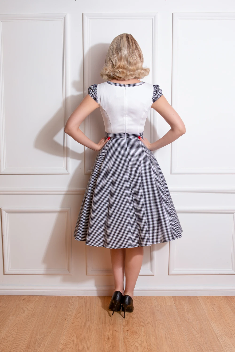 Chelsea Check Swing Dress In Black 2 Chelsea Check Swing Dress In Black - Image 2