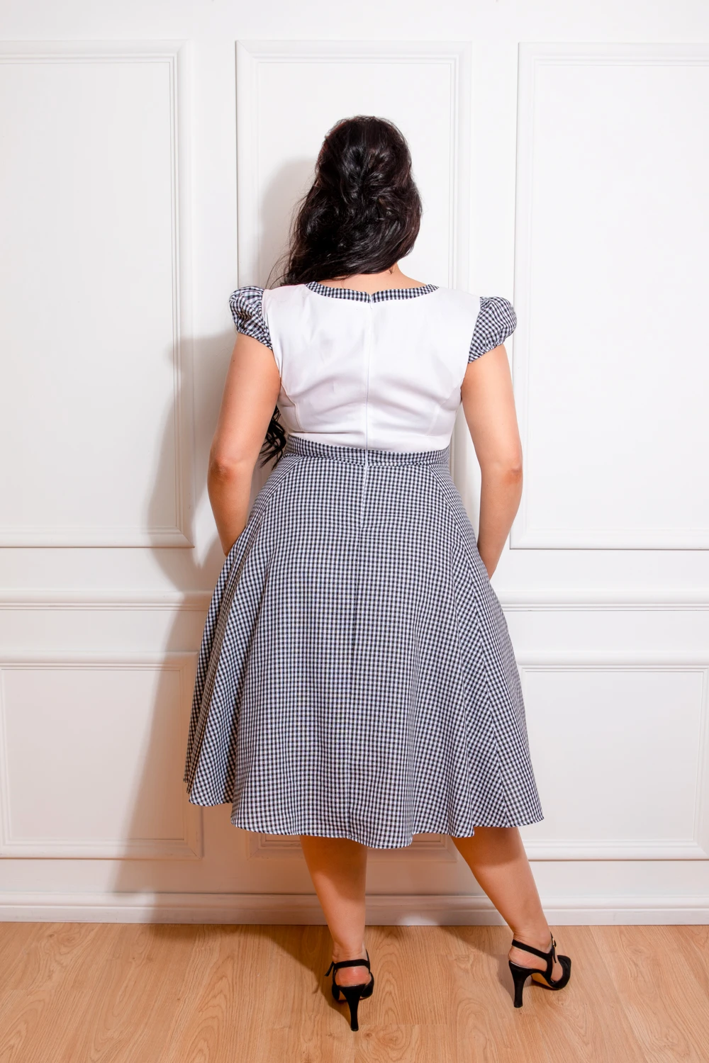 Chelsea Check Swing Dress In Black In Plus Size 2 Chelsea Check Swing Dress In Black In Plus Size - Image 2