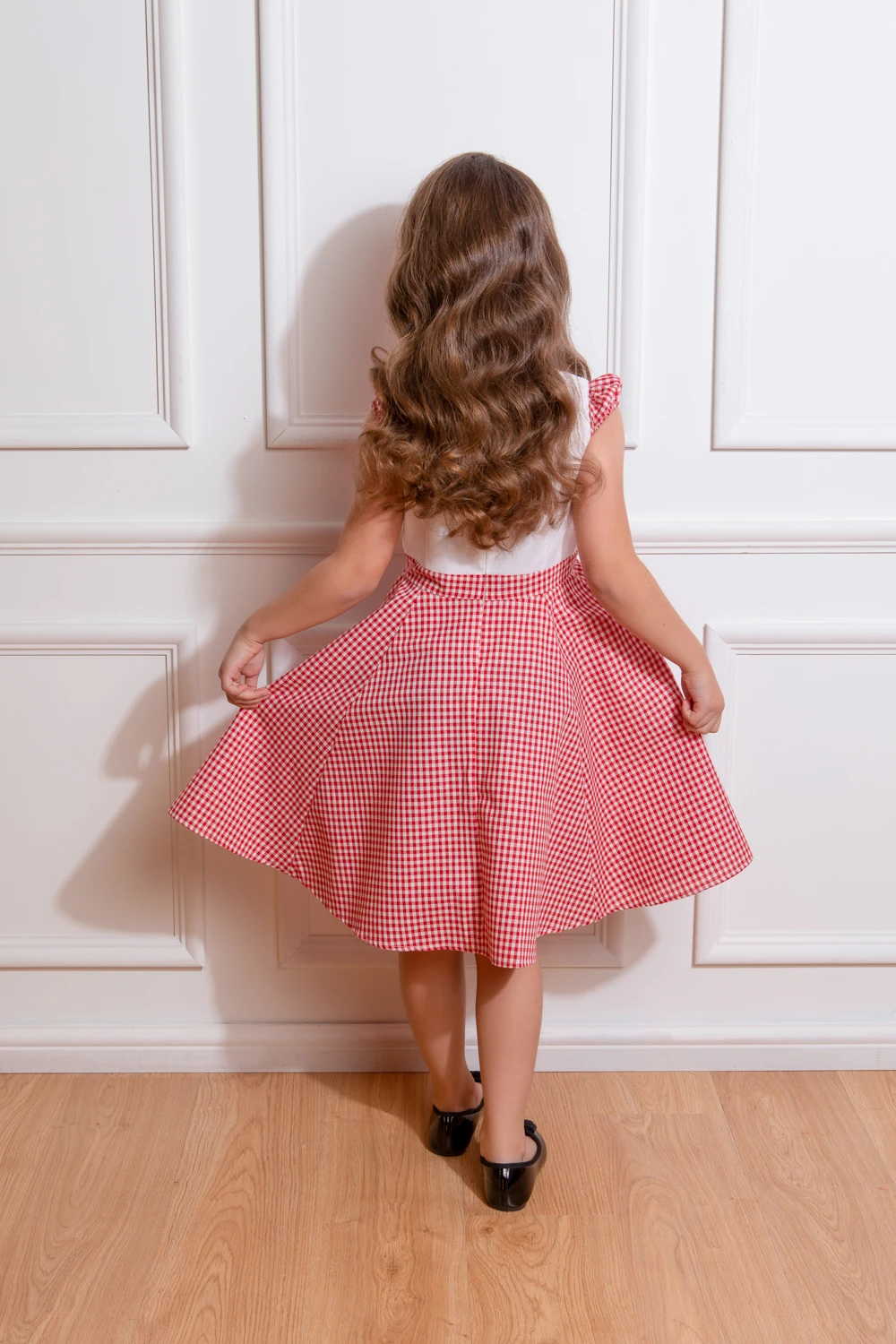 Chelsea Check Swing Dress In Red In Kids 2 Chelsea Check Swing Dress In Red In Kids - Image 2