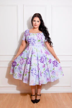 Erin Floral Swing Dress In Plus Size
