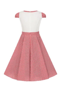 Chelsea Check Swing Dress In Red -EliteCloset Sales Store 1674576937570203