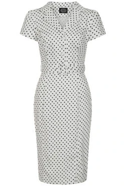 Elise Polka Dot Wiggle Dress -EliteCloset Sales Store 1674578716538201