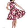 Audrey 50s Cream Floral Swing Dress