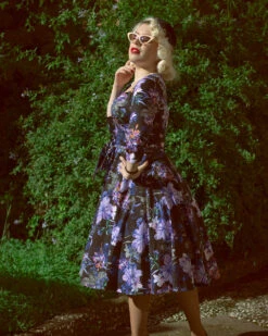 Faye Floral Swing Dress -EliteCloset Sales Store 1686054677vv5