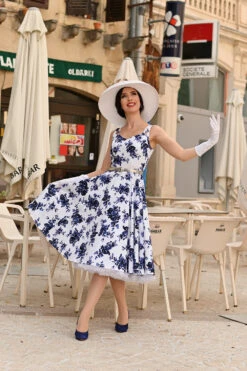 Blue Rosaceae Swing Dress -EliteCloset Sales Store 1687954199IMG 5030