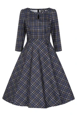 Anna Check Swing Dress In Extended Sizing -EliteCloset Sales Store 1689936185636201