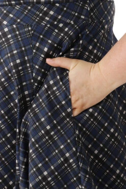 Anna Check Swing Dress In Extended Sizing -EliteCloset Sales Store 168993621563620PS20D1