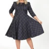 Anna Check Swing Dress In Extended Sizing