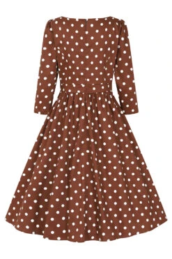 Milana Polka Dot Swing Dress In Brown 10 Milana Polka Dot Swing Dress In Brown -EliteCloset Sales Store 1690462302690203