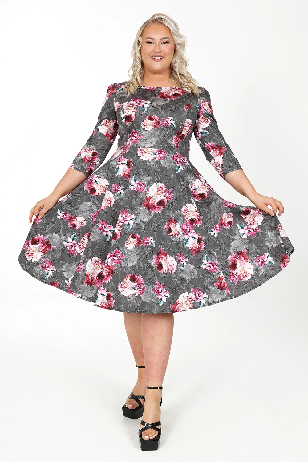 Harriet Floral Swing Dress In Extended Sizing 1 Harriet Floral Swing Dress In Extended Sizing