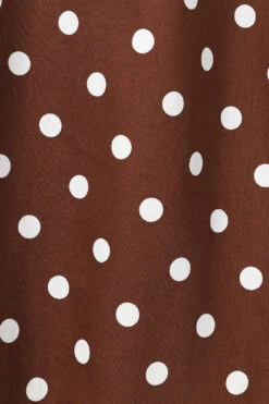 Milana Polka Dot Swing Dress In Brown 13 Milana Polka Dot Swing Dress In Brown -EliteCloset Sales Store 1697216186690204
